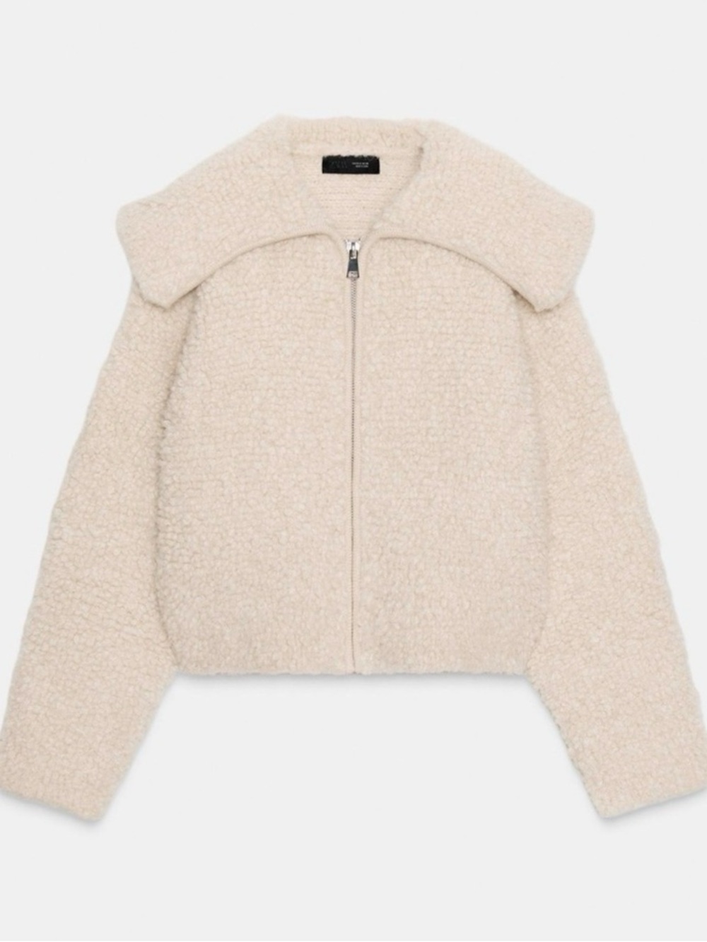 Zara Cream Teddy Sherpa Zip Jacket 9598/179/712 NWT - Picture 2 of 4